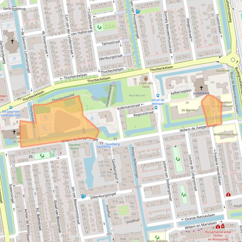 Kaart van postcodegebied 2805BP.