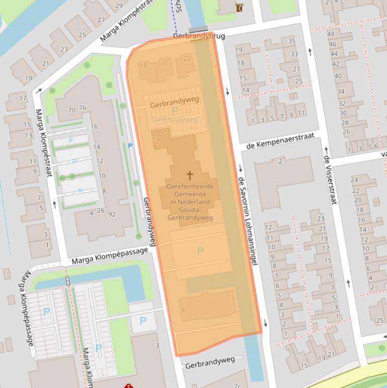 Kaart van postcodegebied 2805BZ.