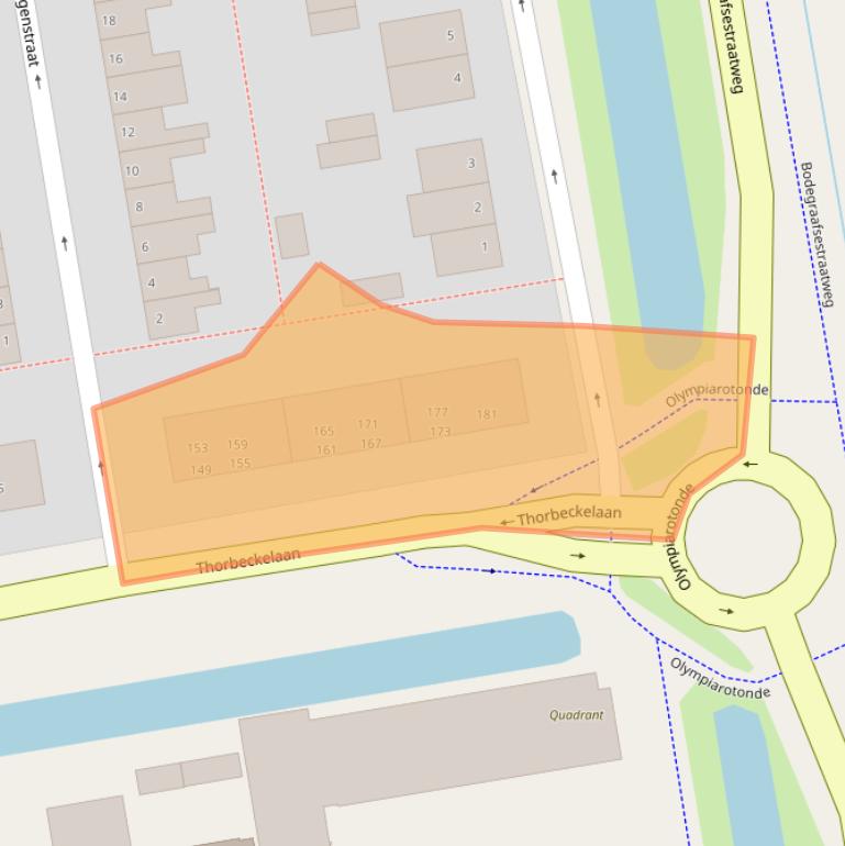 Kaart van postcodegebied 2805CE.