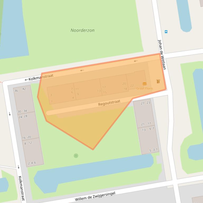 Kaart van postcodegebied 2805CH.