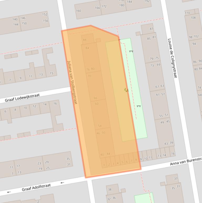 Kaart van postcodegebied 2805CP.