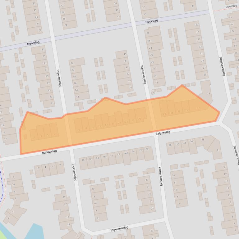 Kaart van postcodegebied 2805DB.