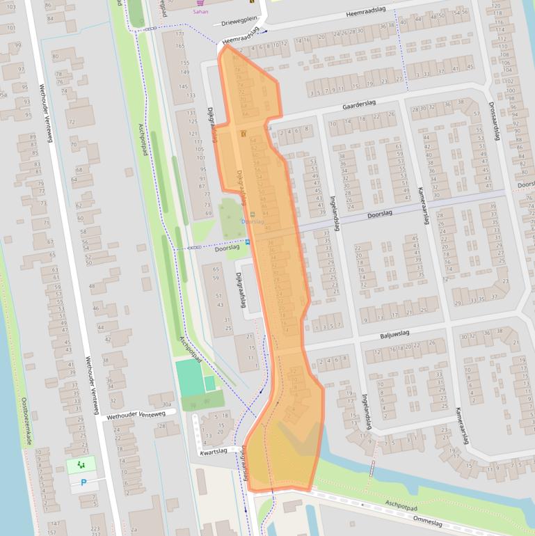 Kaart van postcodegebied 2805DG.