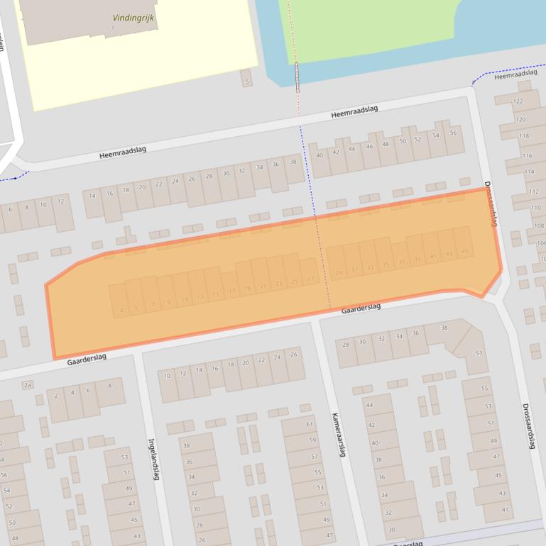 Kaart van postcodegebied 2805DJ.