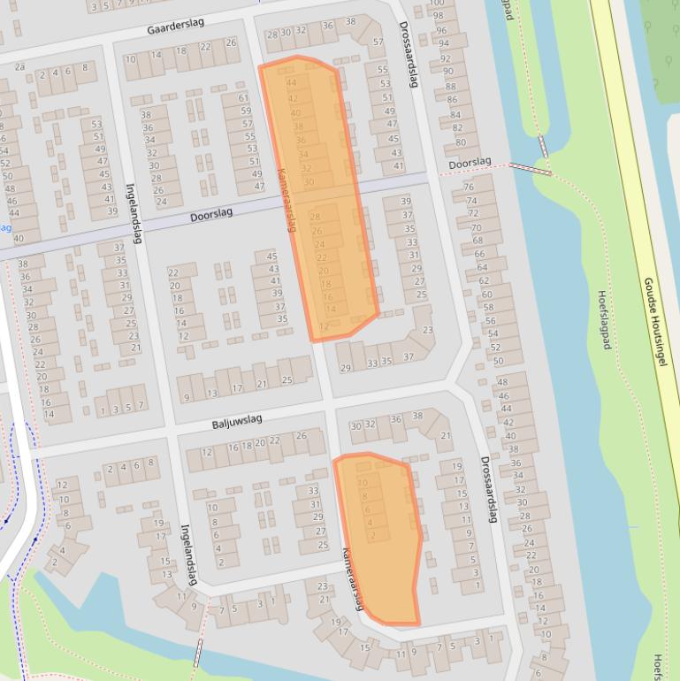 Kaart van postcodegebied 2805DM.