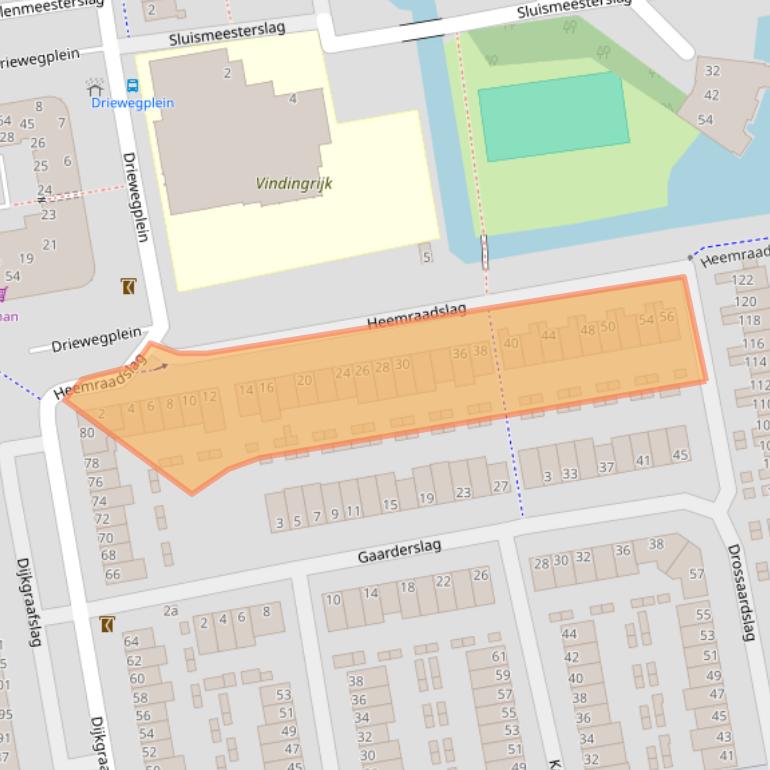 Kaart van postcodegebied 2805DP.