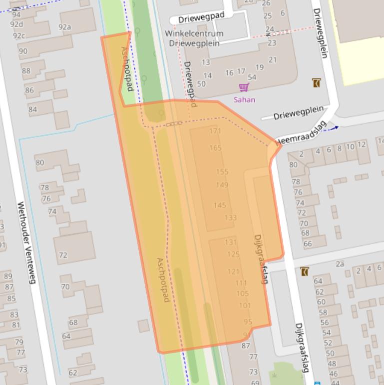 Kaart van postcodegebied 2805DT.