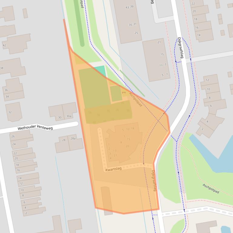 Kaart van postcodegebied 2805DW.