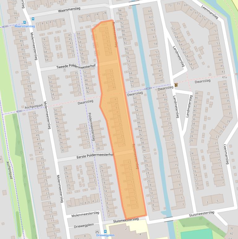 Kaart van postcodegebied 2805EV.
