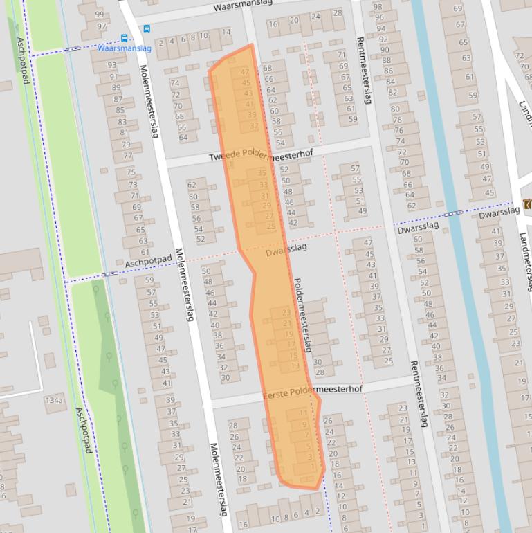 Kaart van postcodegebied 2805EZ.