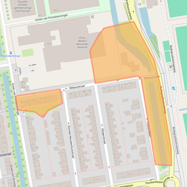Kaart van postcodegebied 2805GA.