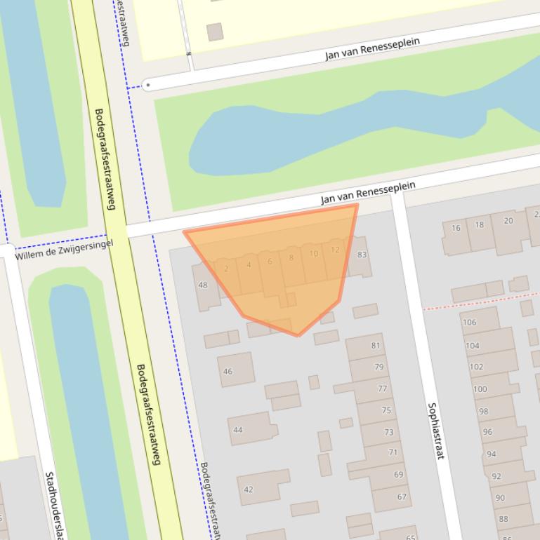 Kaart van postcodegebied 2805GS.