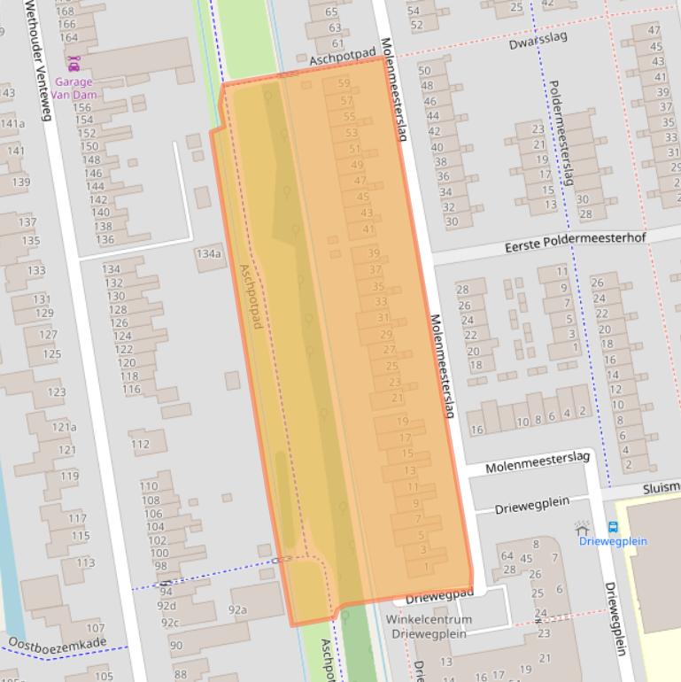 Kaart van postcodegebied 2805GX.
