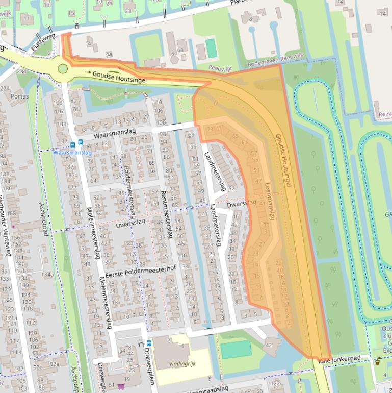 Kaart van postcodegebied 2805HT.