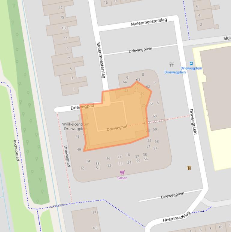 Kaart van postcodegebied 2805HW.