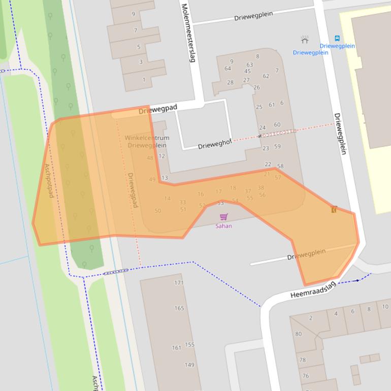 Kaart van postcodegebied 2805HZ.