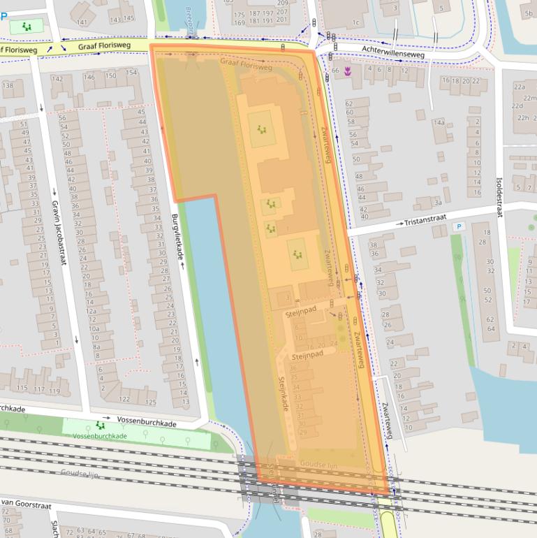 Kaart van postcodegebied 2805JE.