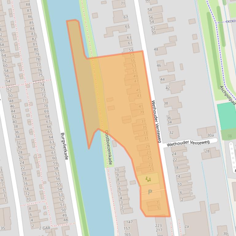 Kaart van postcodegebied 2805JK.