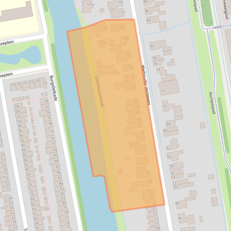 Kaart van postcodegebied 2805JL.