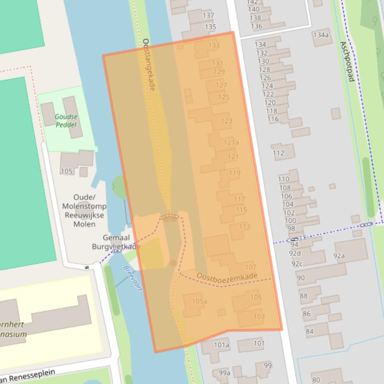 Kaart van postcodegebied 2805JM.