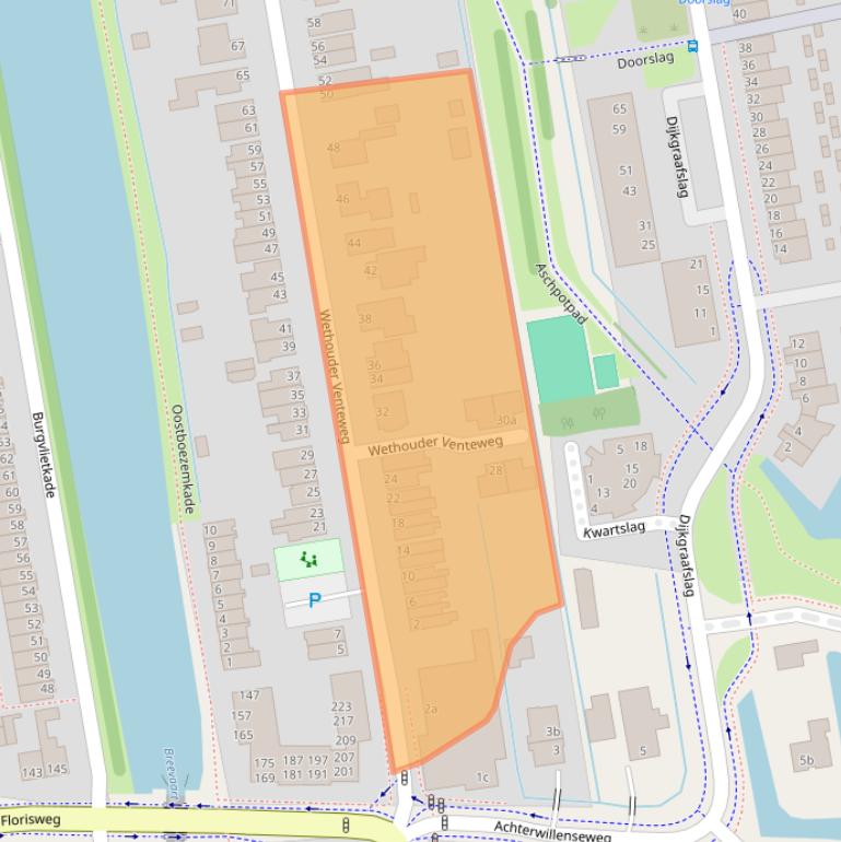 Kaart van postcodegebied 2805JP.