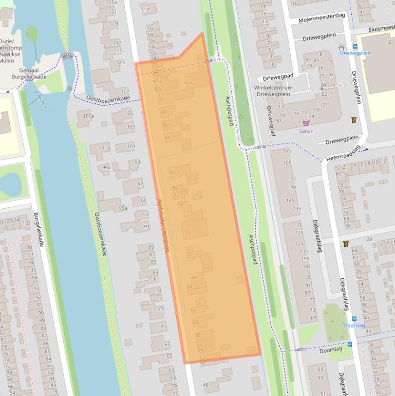 Kaart van postcodegebied 2805JR.