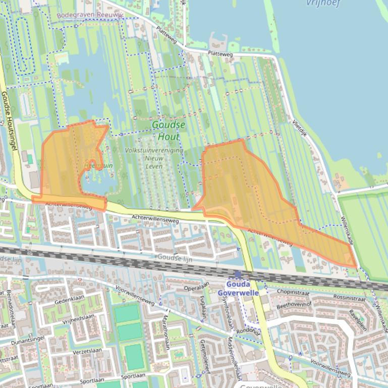 Kaart van postcodegebied 2805KA.