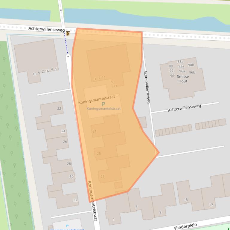 Kaart van postcodegebied 2805KG.