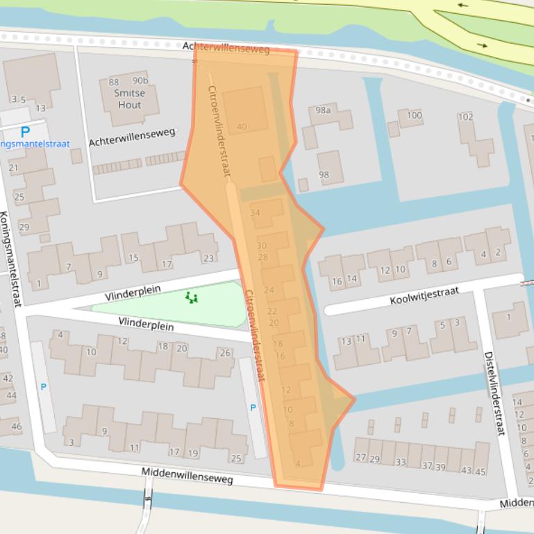 Kaart van postcodegebied 2805KJ.