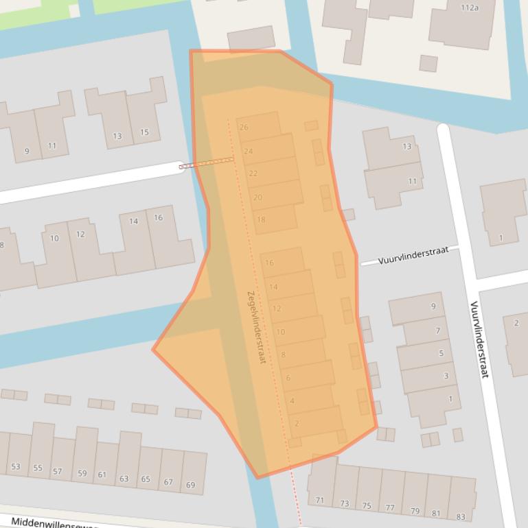 Kaart van postcodegebied 2805KT.