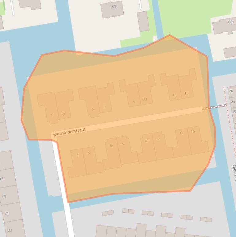 Kaart van postcodegebied 2805KW.