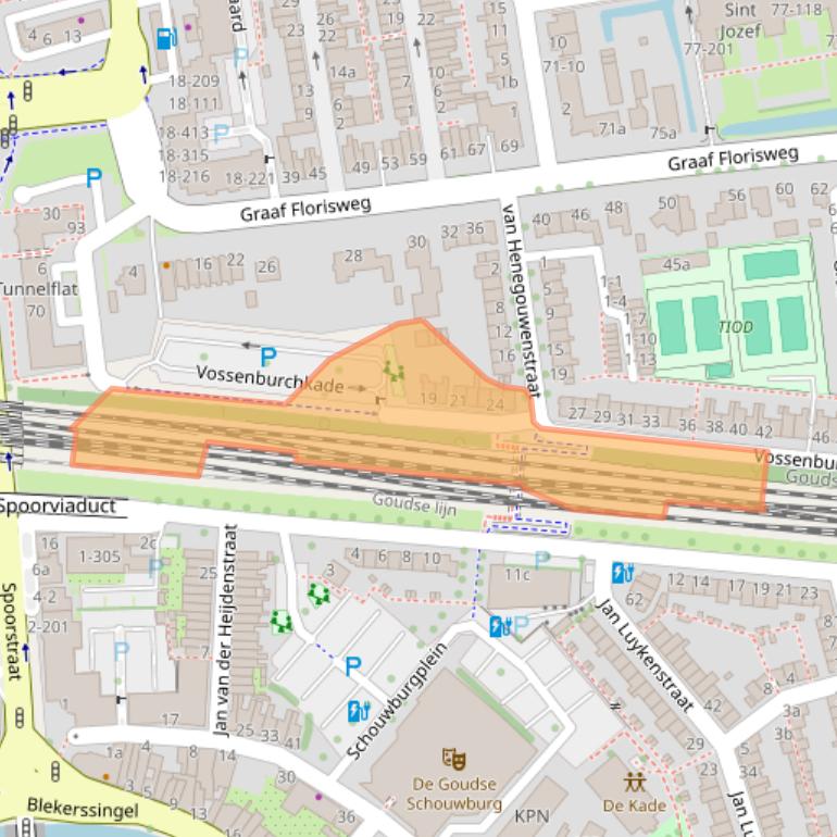 Kaart van postcodegebied 2805PA.