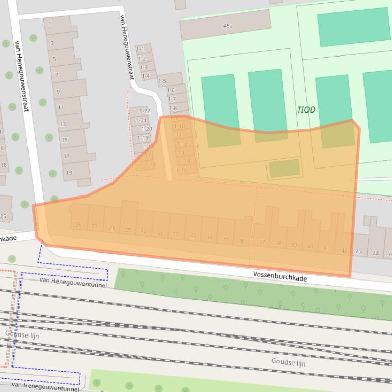 Kaart van postcodegebied 2805PB.