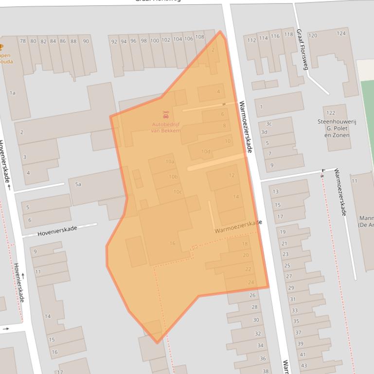 Kaart van postcodegebied 2805PT.