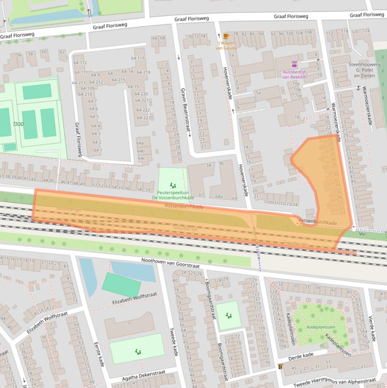 Kaart van postcodegebied 2805PV.