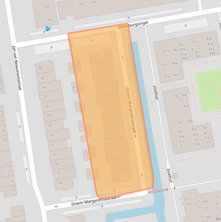 Kaart van postcodegebied 2805PW.
