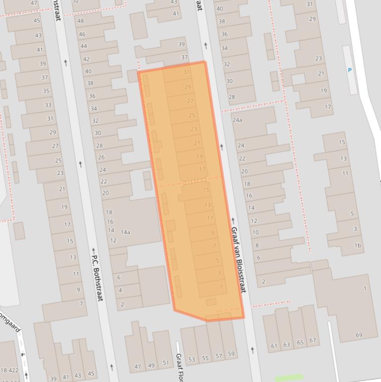 Kaart van postcodegebied 2805RH.