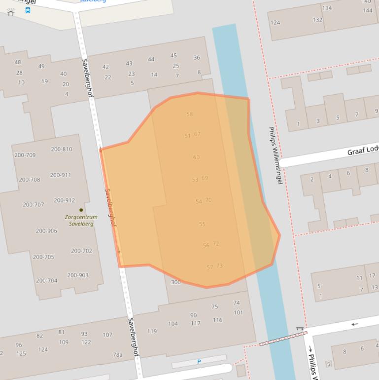 Kaart van postcodegebied 2805RV.