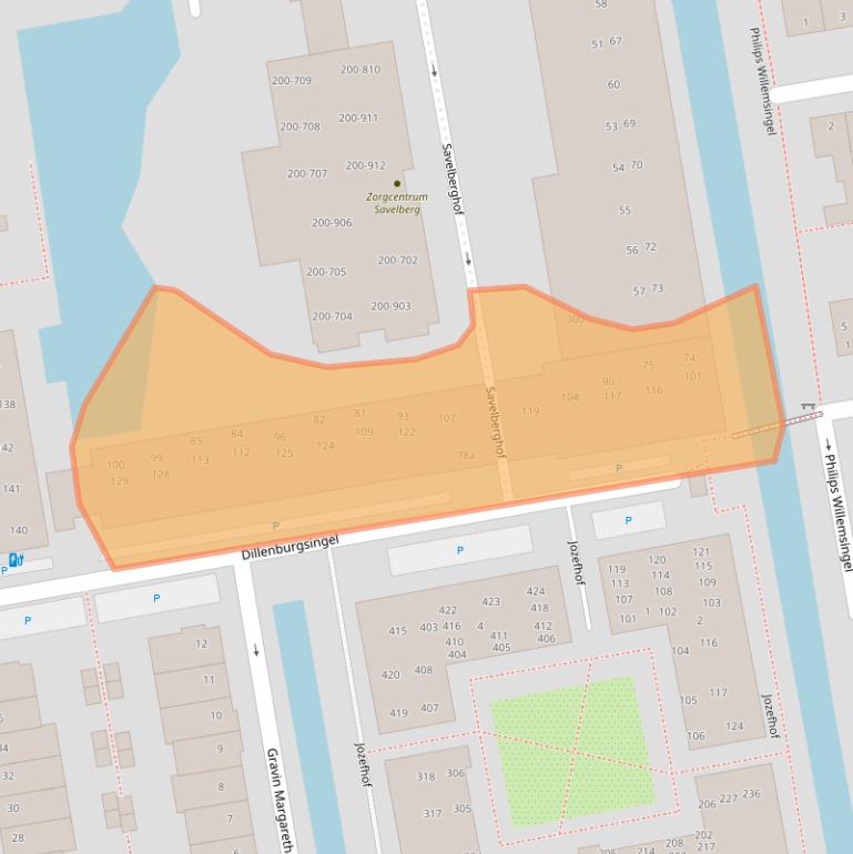 Kaart van postcodegebied 2805RW.