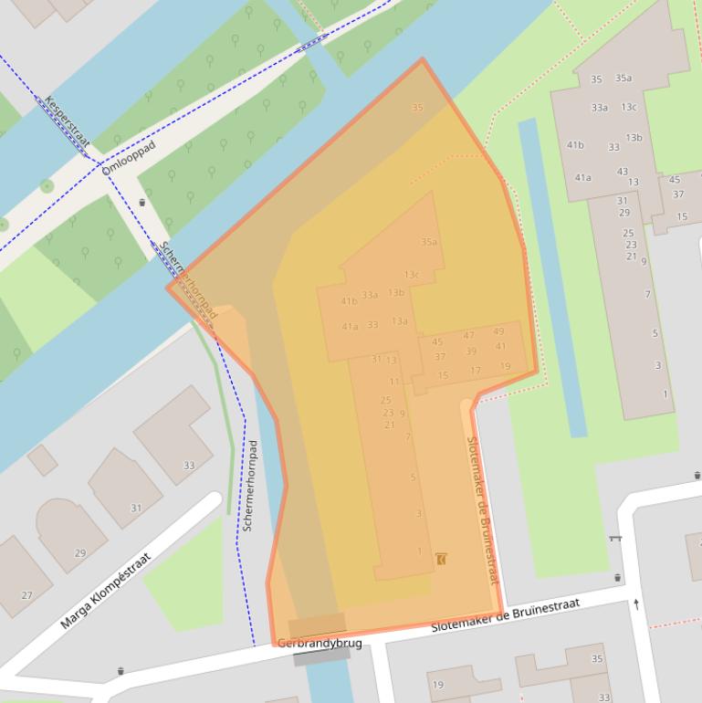 Kaart van postcodegebied 2805SE.