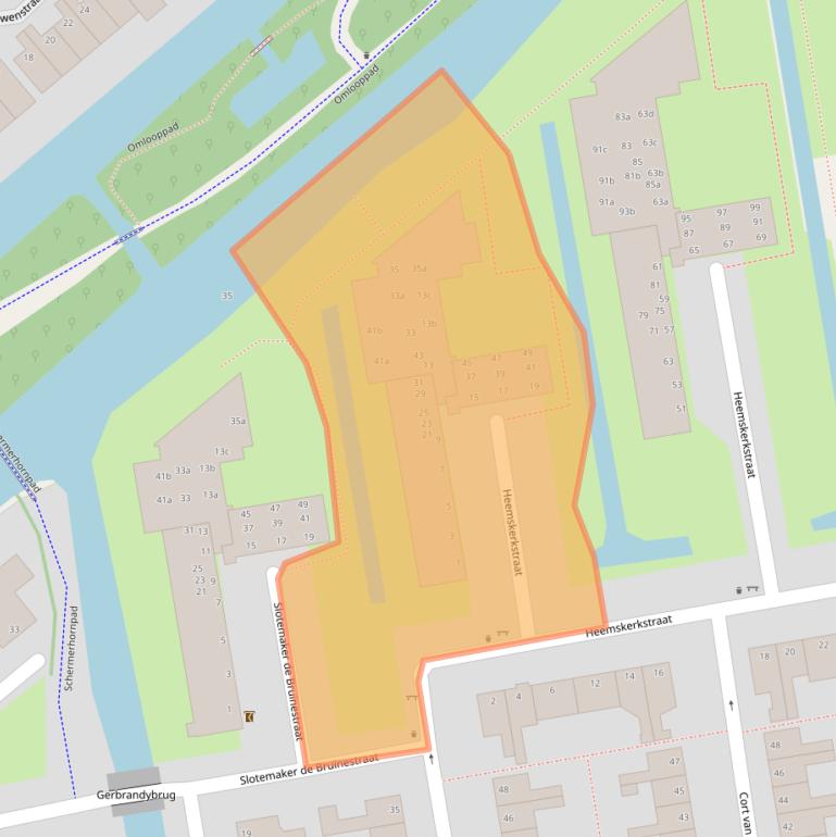 Kaart van postcodegebied 2805SL.