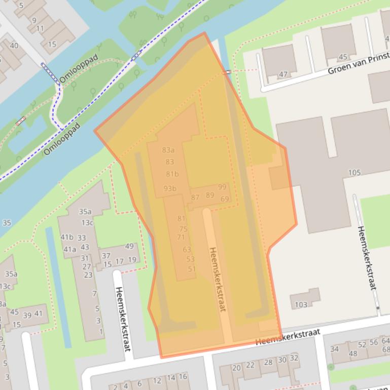 Kaart van postcodegebied 2805SM.