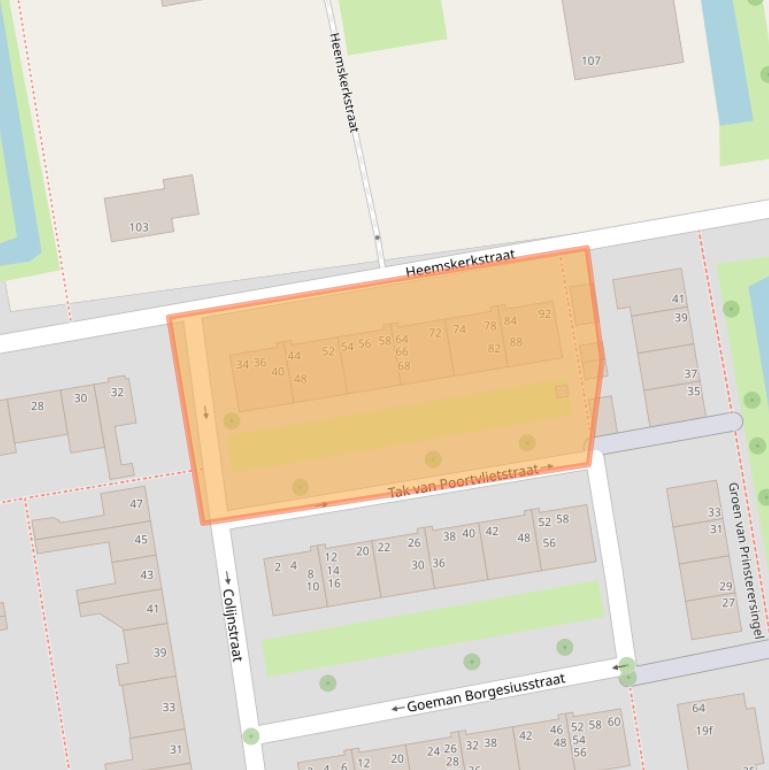 Kaart van postcodegebied 2805ST.