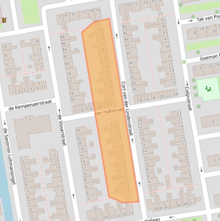 Kaart van postcodegebied 2805SV.