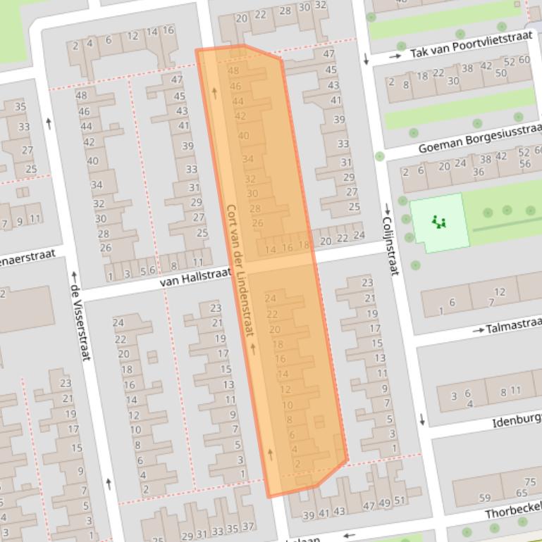 Kaart van postcodegebied 2805SW.