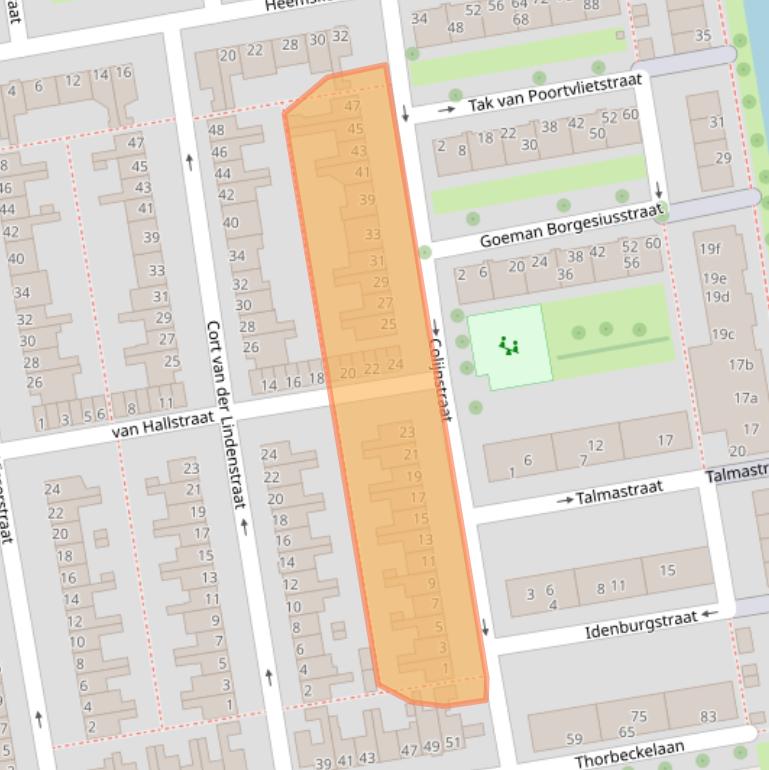 Kaart van postcodegebied 2805SX.