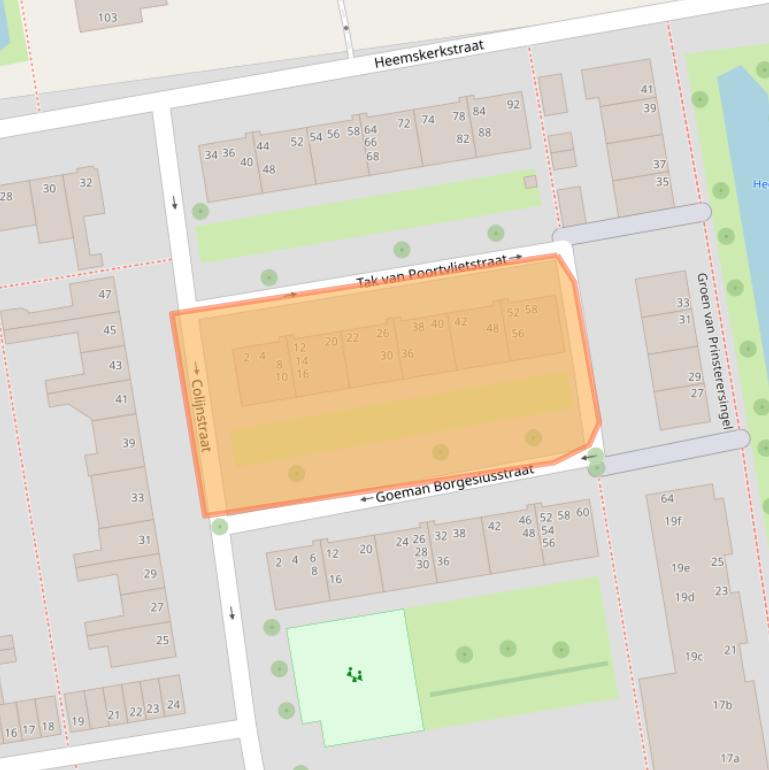 Kaart van postcodegebied 2805TC.