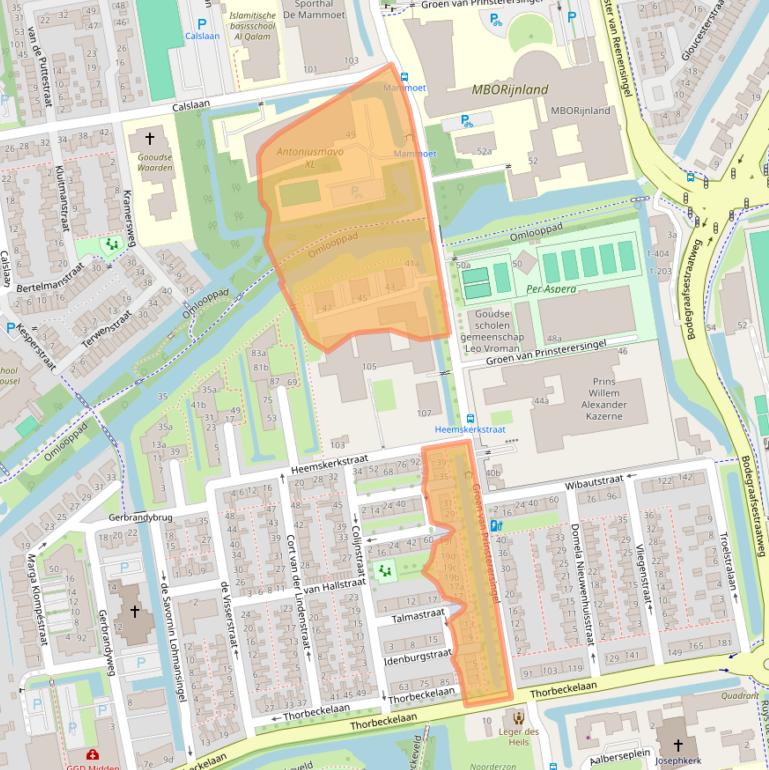 Kaart van postcodegebied 2805TD.