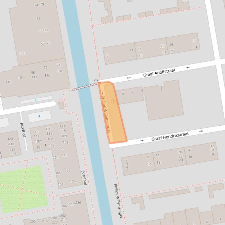 Kaart van postcodegebied 2805TG.