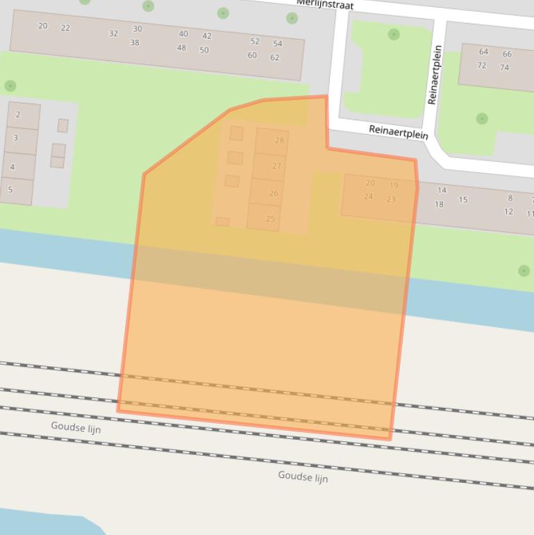 Kaart van postcodegebied 2805VV.